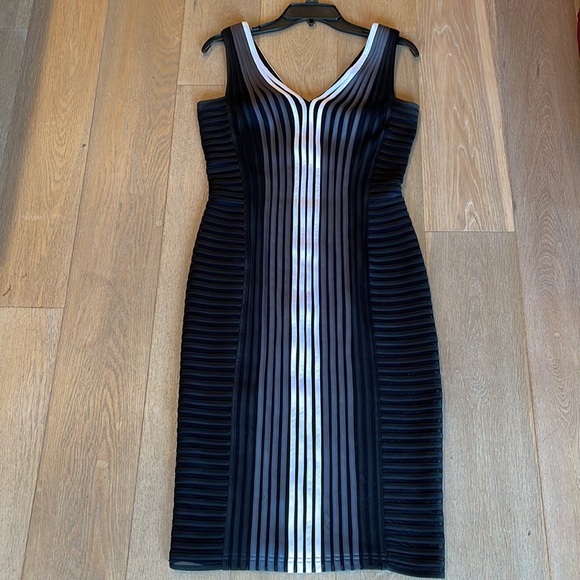 🙏SLIMMING SATIN RIBBONS unique mesh and ribbon cocktail dress. Rare. - Picture 7 of 11